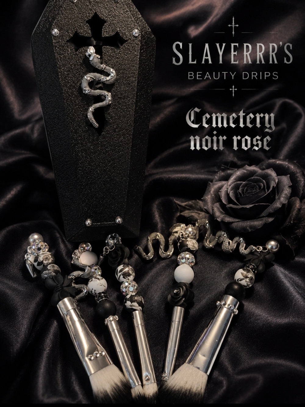 Slayerrr's Beauty Drips 'Cemetery Noir Rose' Makeup Brush Set